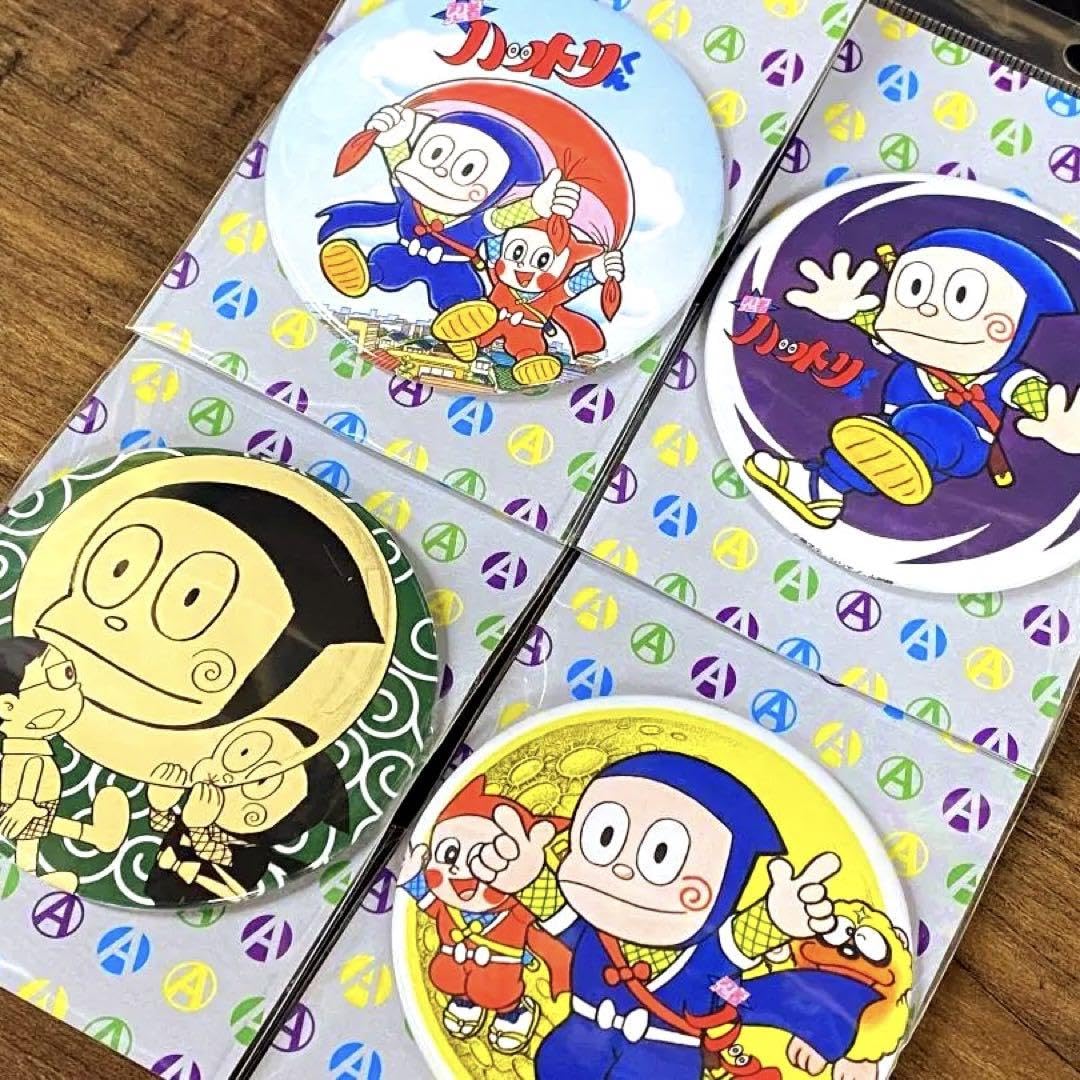 Amazon.co.jp: 忍者ハットリくん 缶バッジ 4種 バッチ 藤子