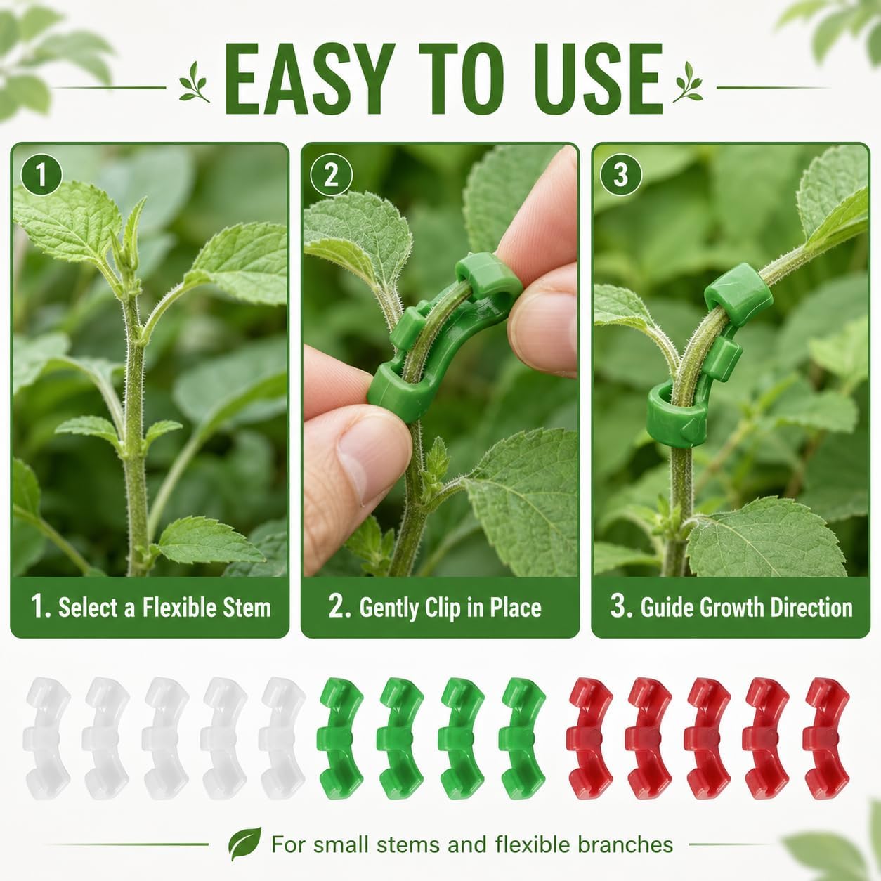45 Pack Plant Training Clips, 90 Degree Benders for Flexible Stems image 3