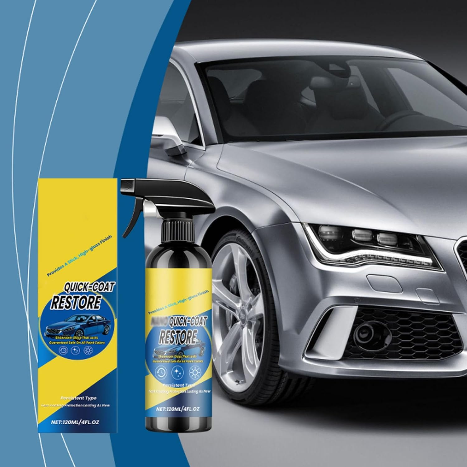 2pcs Nano Quick-Coat Restore, 2026 New Advanced Automobile Quick-Acting Coating Agent, Quick Effect Coating Agent Spray, with Waterless Wash Polish & Paint Protection Long-Lasting Car