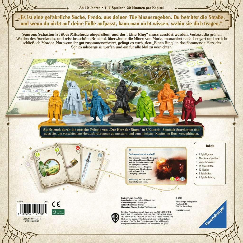 Ravensburger 27533 - El señor de los Anillos, Juego de Aventuras, Juego de Estrategia cooperativa para 1 a 4 Jugadores de 10 años o más