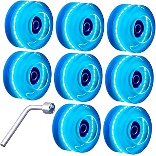 BESPORTBLE 1 Conjunto De Rodas Luminosas Para Ao Ar Livre Cruiser Skate Brilho Acessórios Rodas De Skate Piscando Rodas De Skate Indoor Com Rodas Iluminadas LED Azul Pu