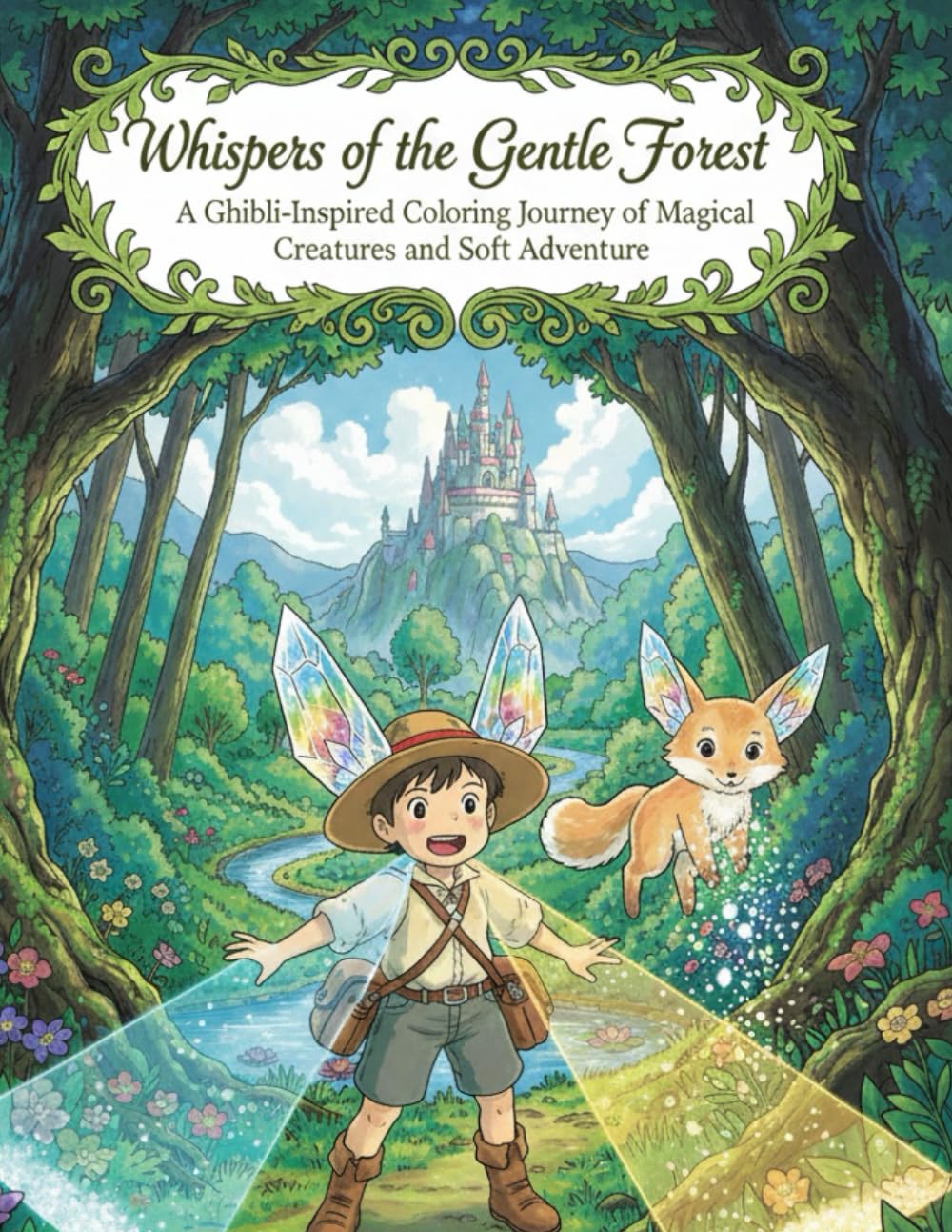 Whispers of the Gentle Forest: A Ghibli-Inspired Coloring Journey of Magical Creatures and Soft Adventure