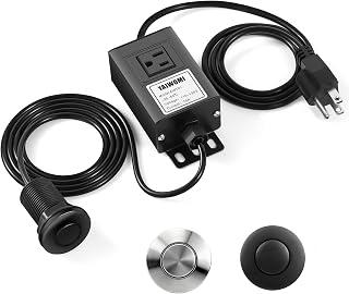 YAIWOMI Garbage Disposal Air Switch,Food Waste Disposer Wireless Air Switch Kit,Push Button Brushed Nickel Stainless Steel,3.5-Inch Sink Top Button.