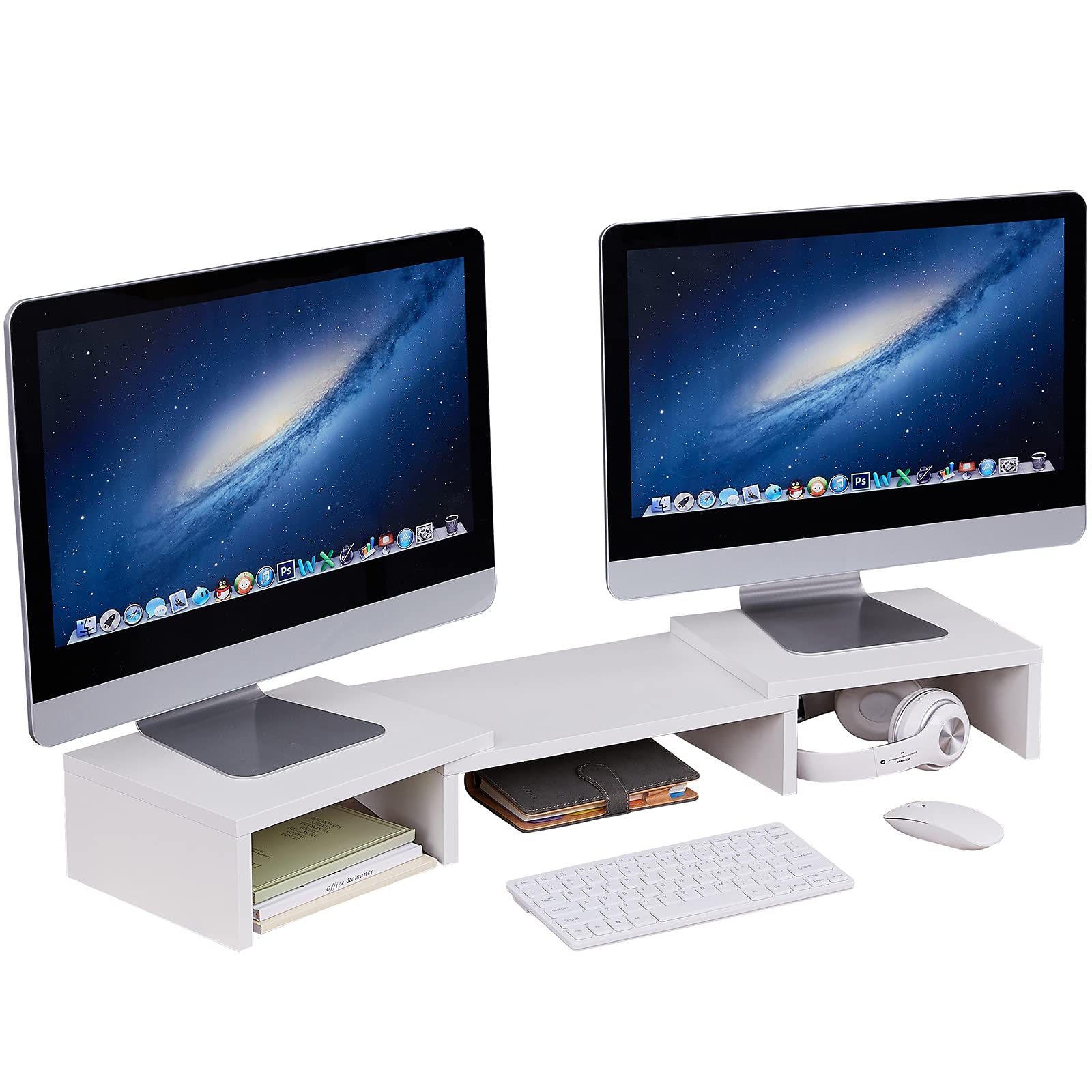 Buy PRAISUN Monitor Stand Riser, Dual Computer Monitor Stand for Desk