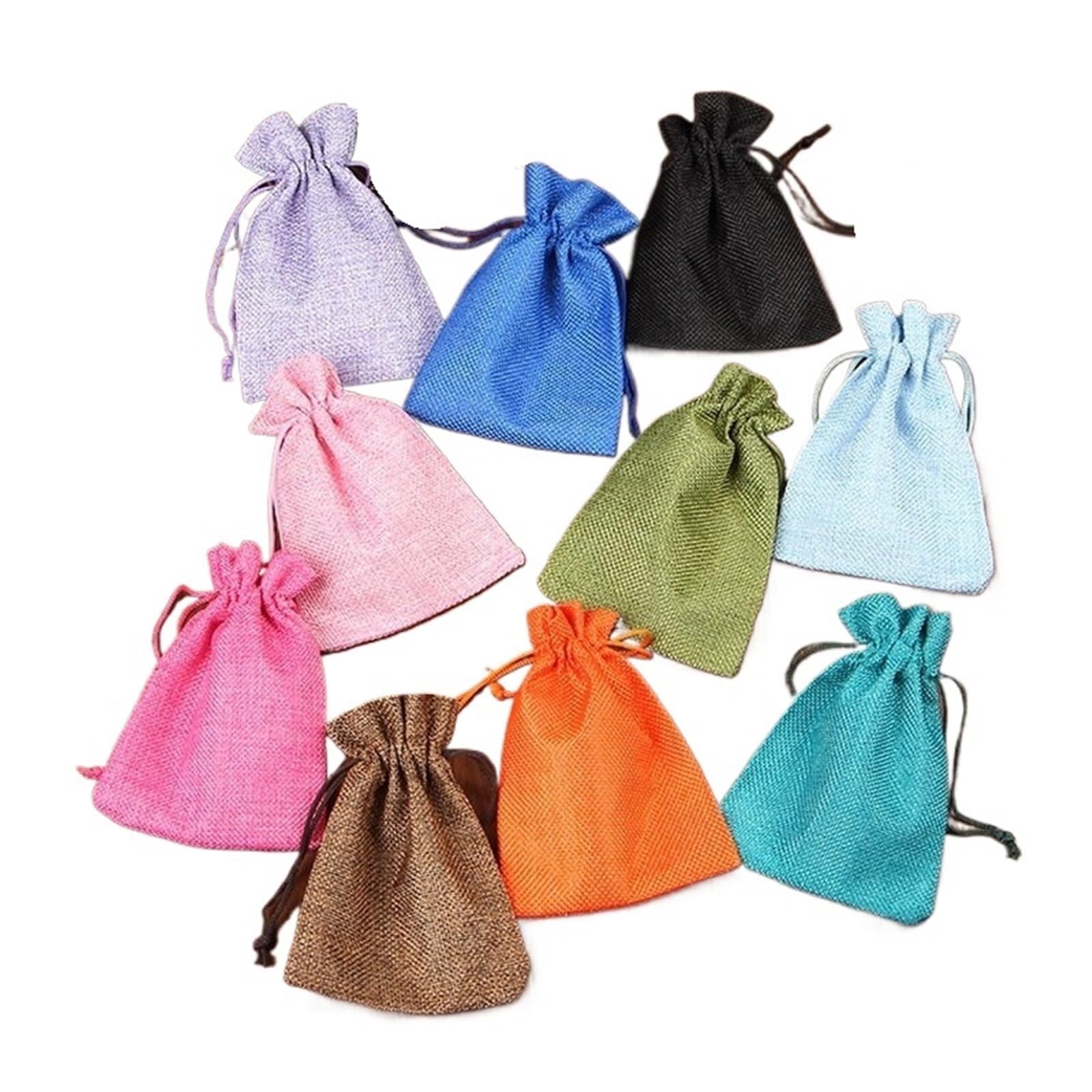 Pochon Tissu 50 sacs en jute 7x9 9x12 10x14 13x18 15x20cm(Dark khaki,13x18cm)