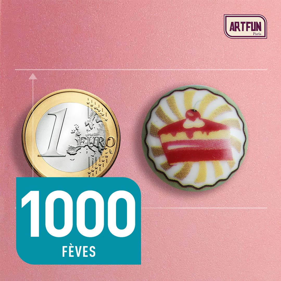 ArtFun Lot 1000 FEVES Collection I Love Cake - Feve Galette des Rois Epiphanie Premium - Feve Porcelaine Alimentaire
