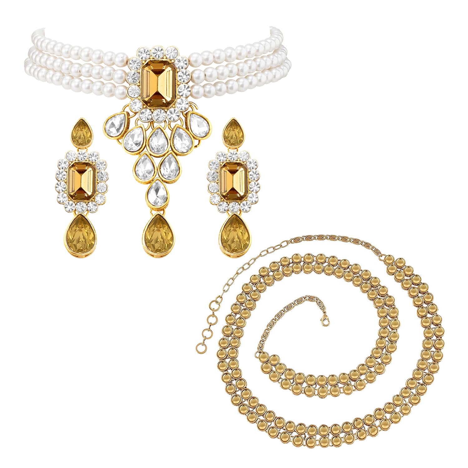 peora Crystal Faux Pearl Jewellery Gift Set for Women-picture-47