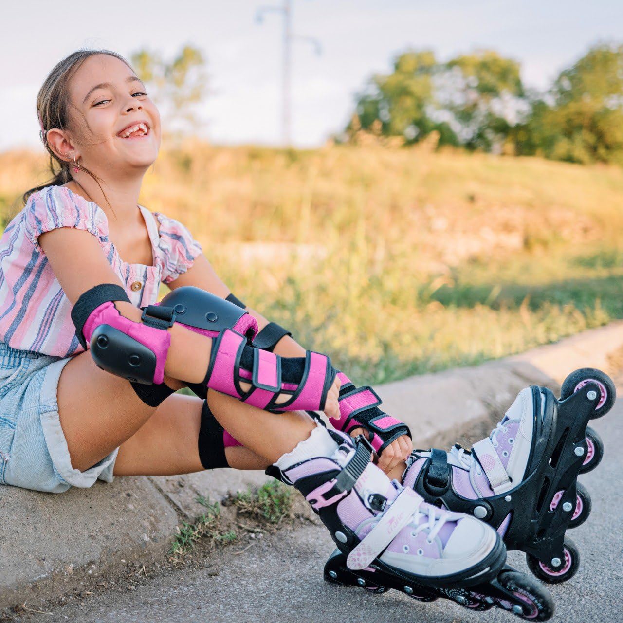 Kit De Protections Liebkern 6 Pièces – Genouillères, Coudières, Protège-poignets – Roller, Skate, Scooter – Enfant Et Adulte