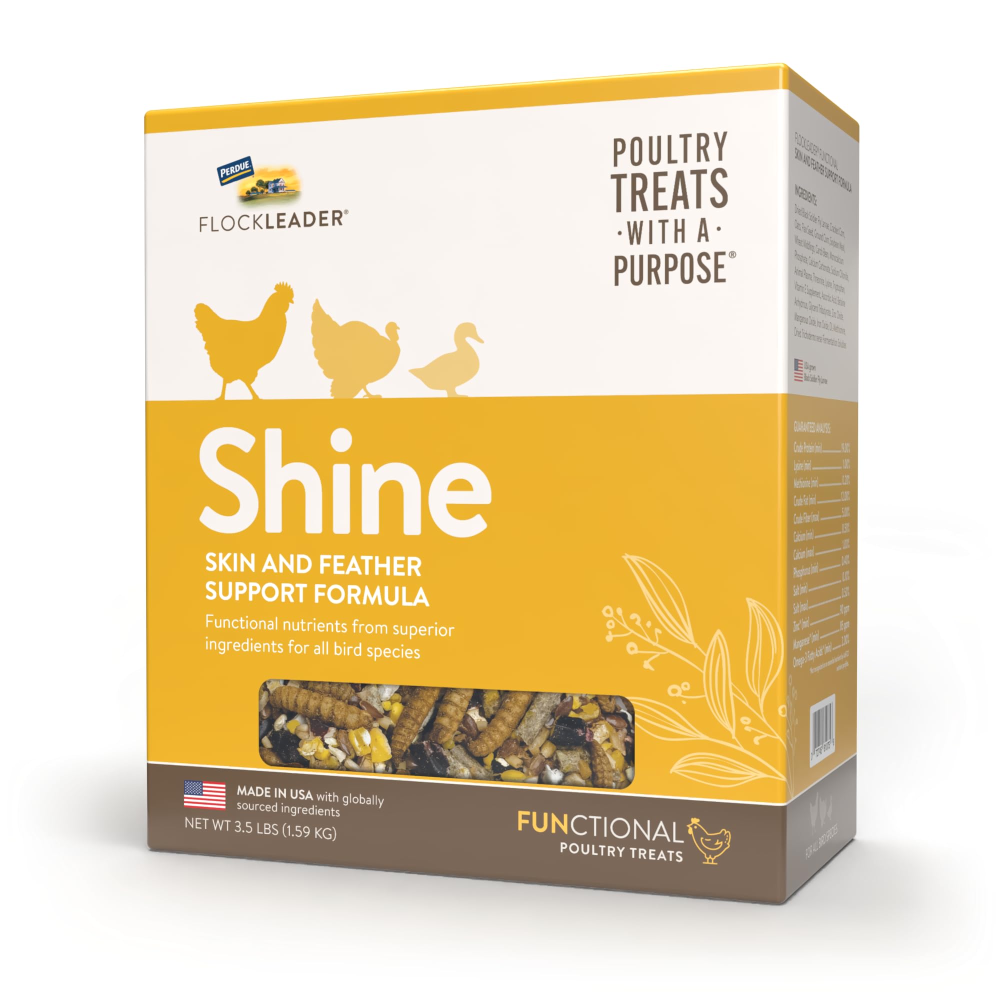 FLOCKLEADER Shine, Functional Poultry Treats for Skin and Feather Support, 3.5 lb