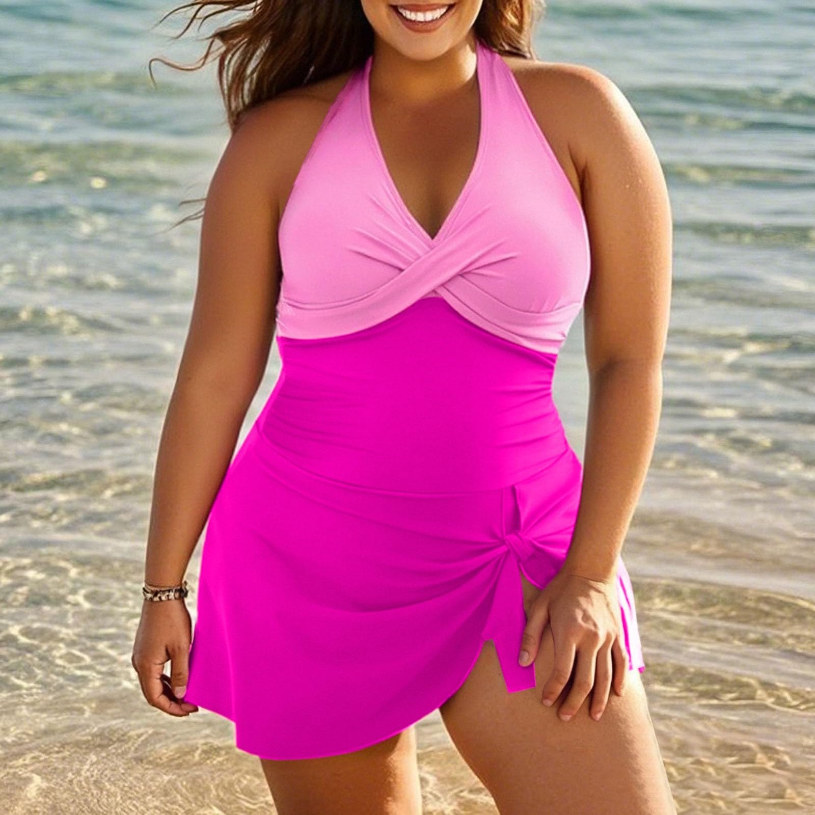 Bañador Mujer Talla Grande Reductor Casual Elegante Piscina Playa Surf