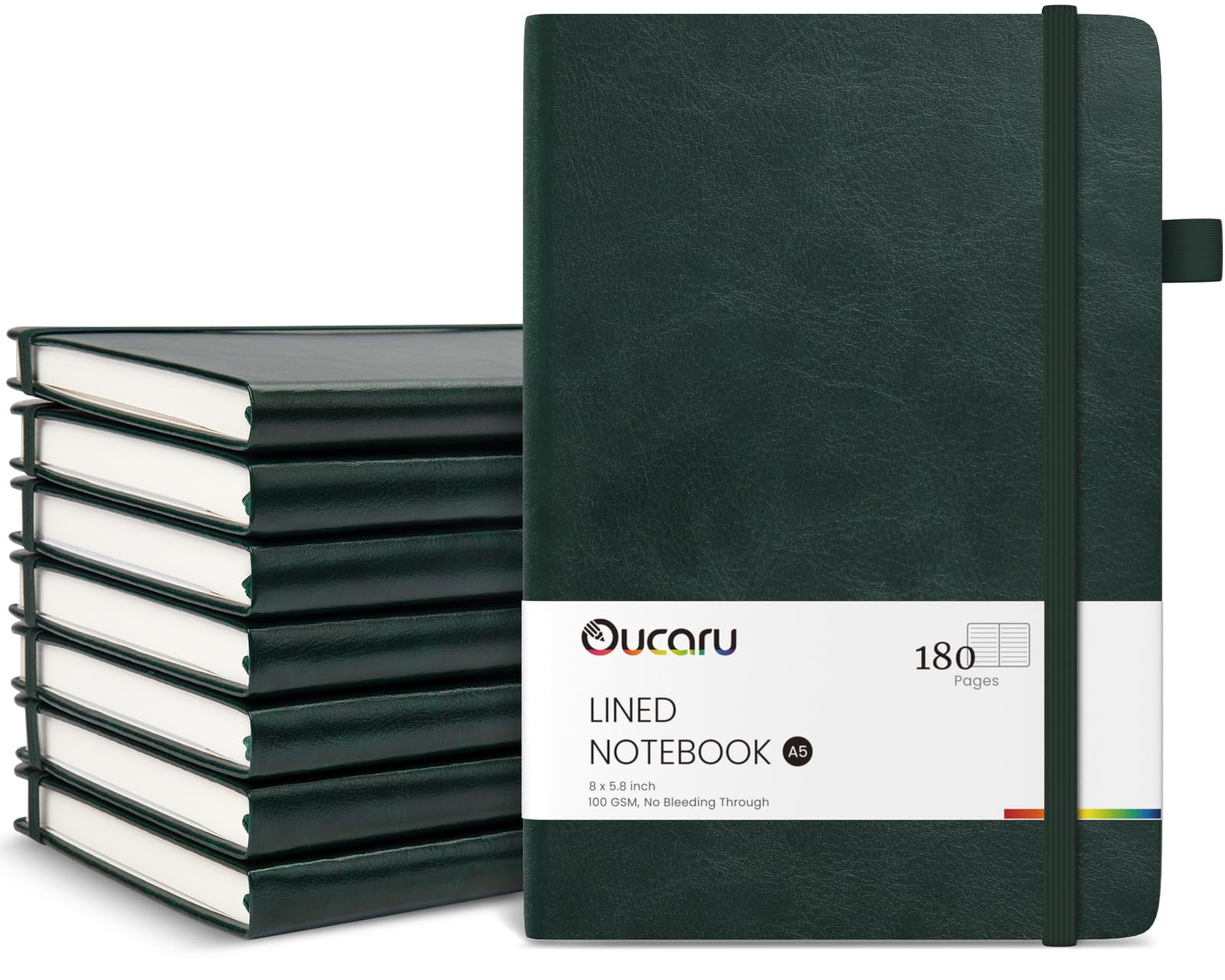 Oucaru Lined Journal Notebook, 8 Pack, 180 Pages, A5 Journals for Writing, 100 GSM Thick Paper, Small Notebooks Daily Journal for Women Men Work, Business, School, Travel Supplies