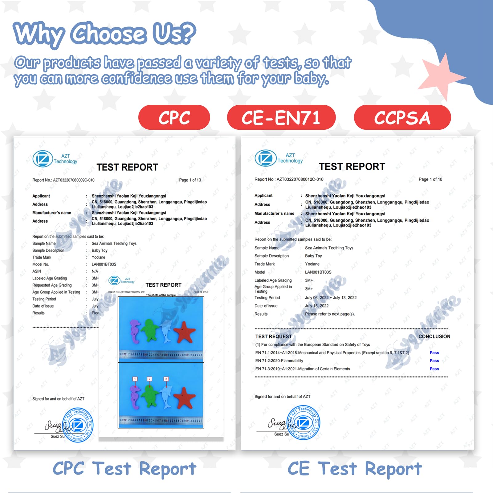 Yoolane® Massaggia Gengive Neonati 4 Pezzi Giochi Dentizione Neonato Freezer Massaggiagengive Refrigerante Silicone Animali Marini Giocattolo per 3-24 Mesi Bambini Maschio e Femmina, Senza BPA