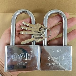 8.8mm Thick 57mm Long Shackle Heavy Duty Security Padlock,One Key Just Can Open 2 Lock, for Garages,Containers,Sheds, Lockers,Gates and Warehouse Protection Locks(2PIC)