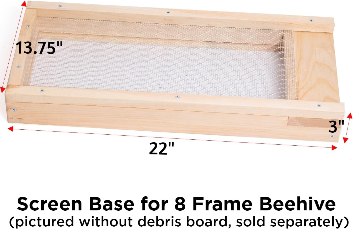 Lehman's Stoney Acres Beekeeping Screen Base, Assembled, for 8 Frame Honeybee Hive Beehive, Amish Made
