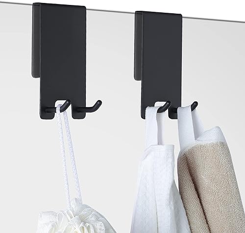 Miniatura 10 de Taozun Ganchos para puerta de ducha  Ganchos para toallas de ducha para baño, puerta de ducha de vidrio sin marco, ganchos para escobilla de ducha