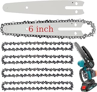 6 Inch Chainsaw Chain Carbide Mini Chain Saw Chain Wear Resistant Heavy Duty Chainsaw Chain Guide Bar Carpenter Woodworking Tool for Wood Branch Cutting(5 Saw Blades + 2 Saw Blades - 6 inches)