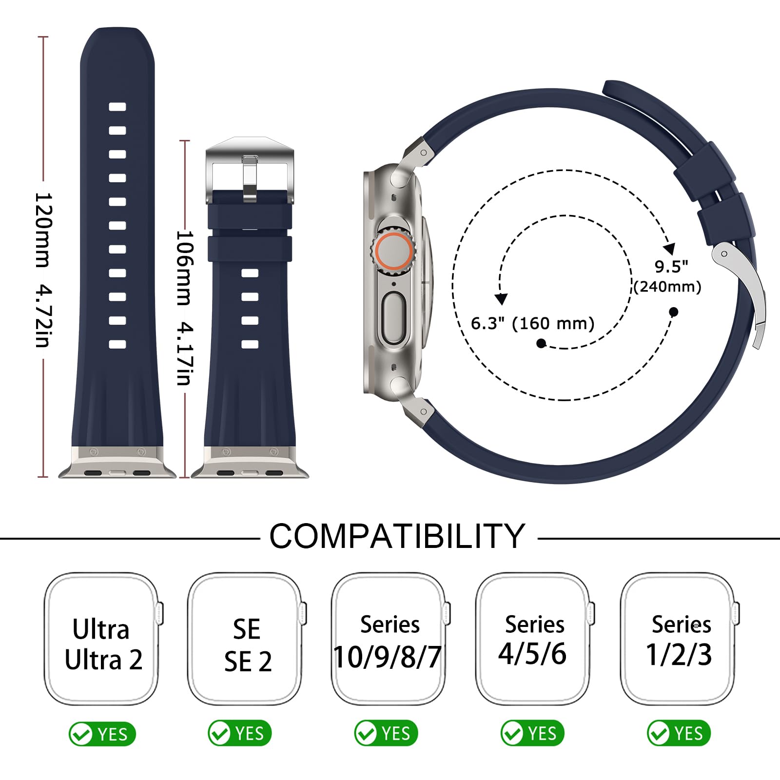 Tasikar Sport Band Compatible with Apple Watch Ultra Band 49mm 46mm 45mm 44mm 42mm - Image 3