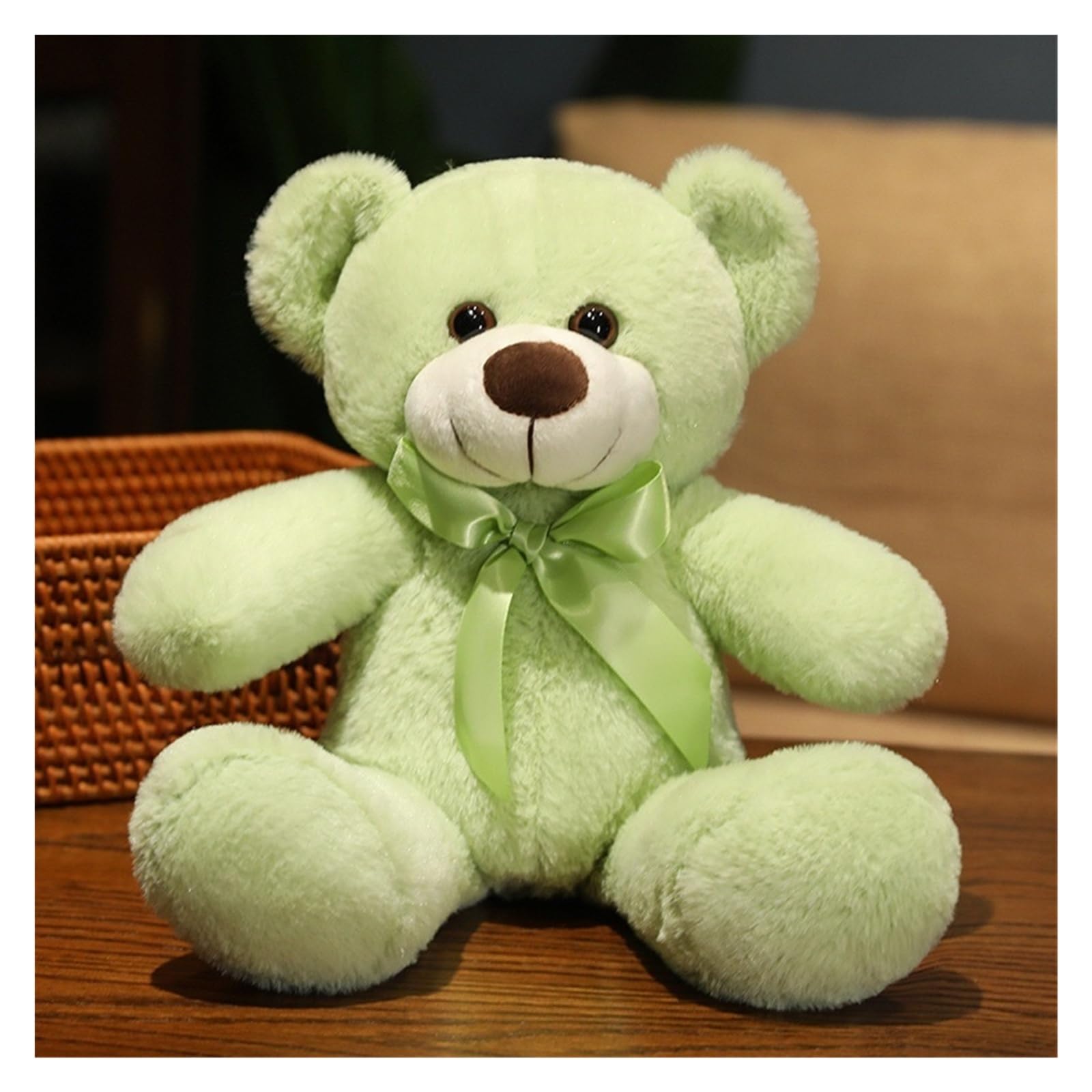 KUKUShining Charming Teddy Bear Plush, Soft And Huggable Stuffed Toy, Great For Kids Adults Perfect For Snuggling, Play, And Home Decoration(Green)