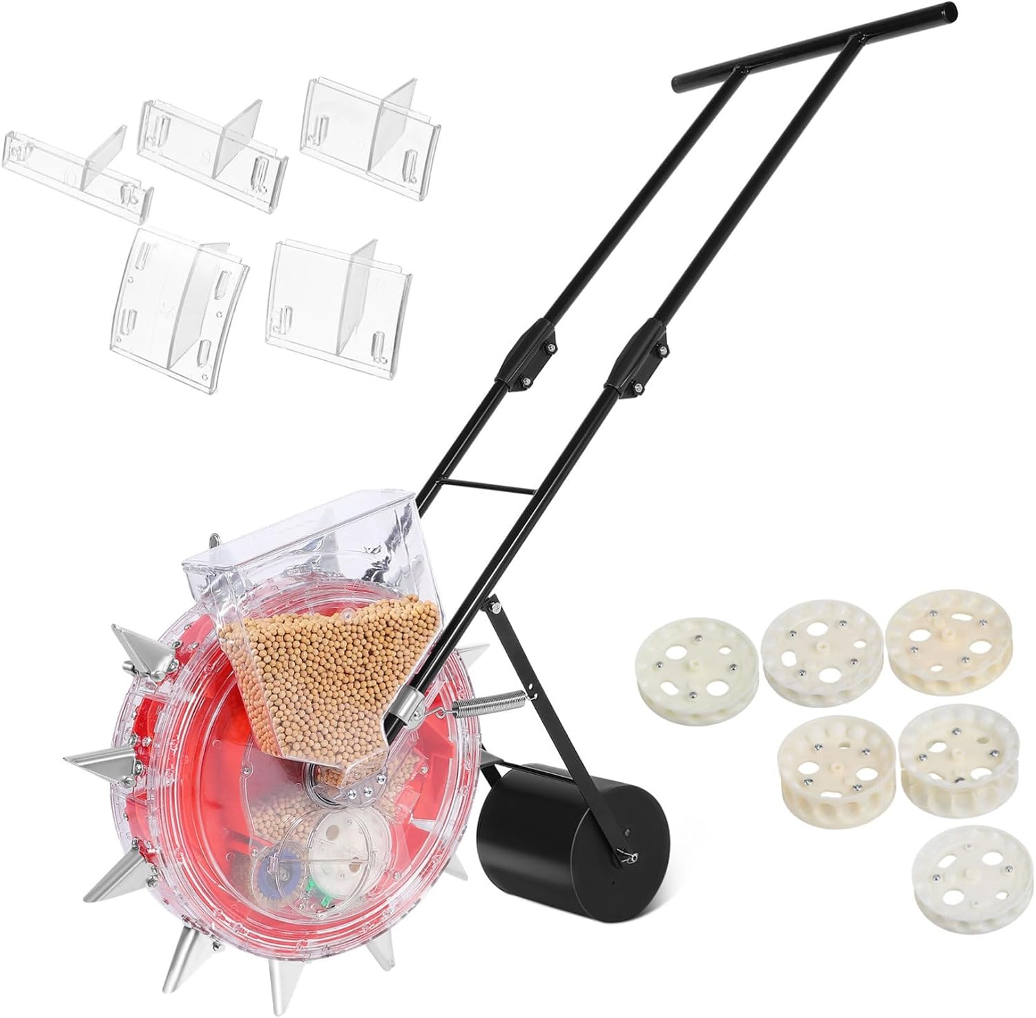 BESPORTBLE Hand-Push Planter for Efficient Sowing and Fertilizing Multi-Functional Manual Rolling Tool Precision Control for Garden and Agriculture