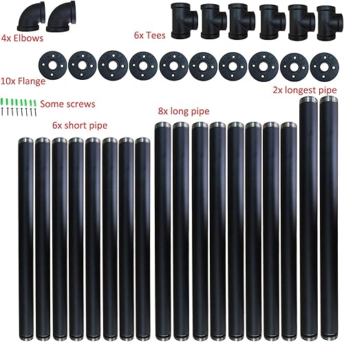 Miniatura 6 de Yuanshikj - Estantería industrial de hierro para montaje en pared, estilo retro, color negro