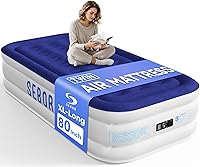 Sebor Twin XL Air Mattress 18" with Built-in Pump - Patented Durable Design, Quick Inflation, Plush Comfort for Guests, Camping, Travel