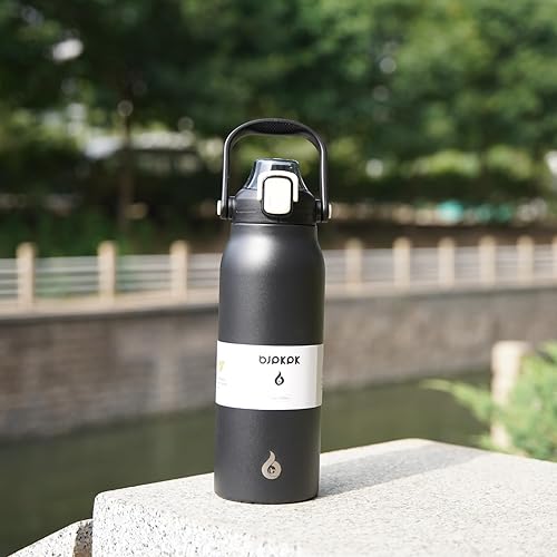 Miniatura 6 de BJPKPK - Botellas de agua con aislamiento y pajilla, deportiva, de 57 oz con tapa que se abre con una mano, fáciles de transportar, a prueba de