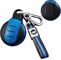 Vista 1 de SANRILY Funda de cuero para llave Mini Key Case Shell Key Holder con llavero, Azul