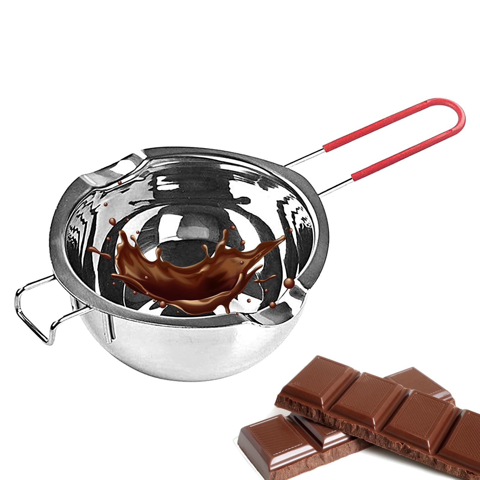 400ML Chocolate Melter Pot, Cheese Warmer Pot Stainless Steel Butter Melter | Melting Pot With Double Pour Spouts For Melting Butter Chocolate Candle Wax Cheese