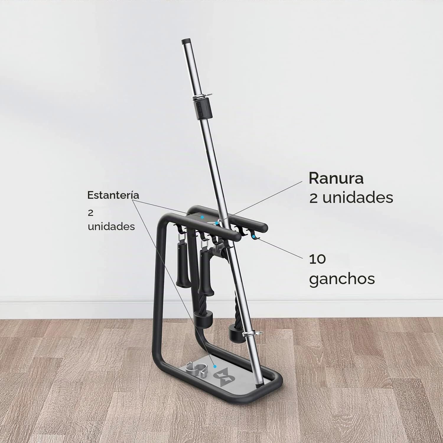 Speediance Rack de Accesorios Organizador para Gimnasio en Casa | Soporte Metálico con 10 Ganchos Resistentes | Colgador para Accesorios de Fitness y Entrenamiento