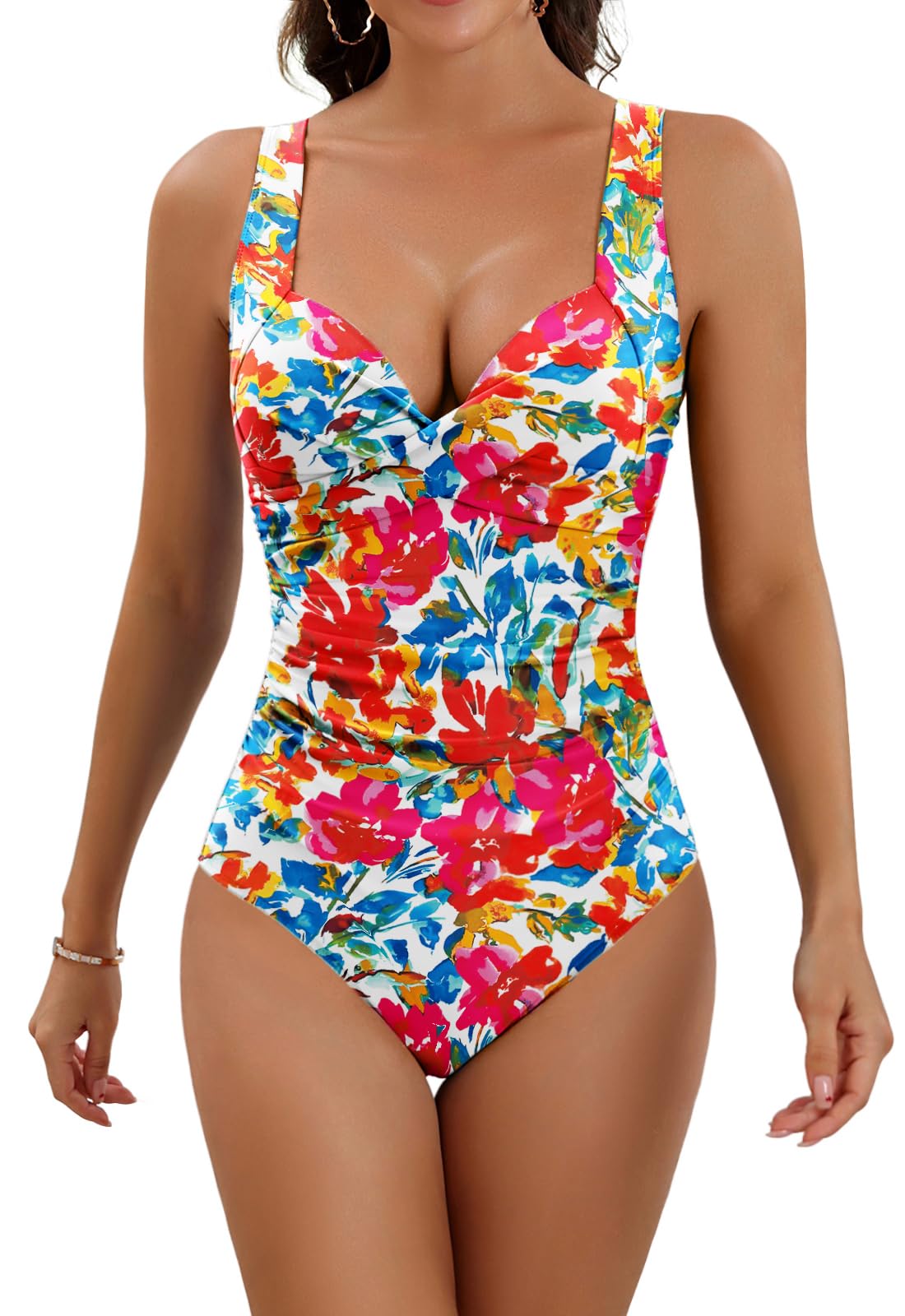 Photo 1 of Eomenie Women's One Piece Swimsuit Tummy Control Slimming Push Up Bra Bathing Suits Wrap Twist 1 Piece Swimwear
