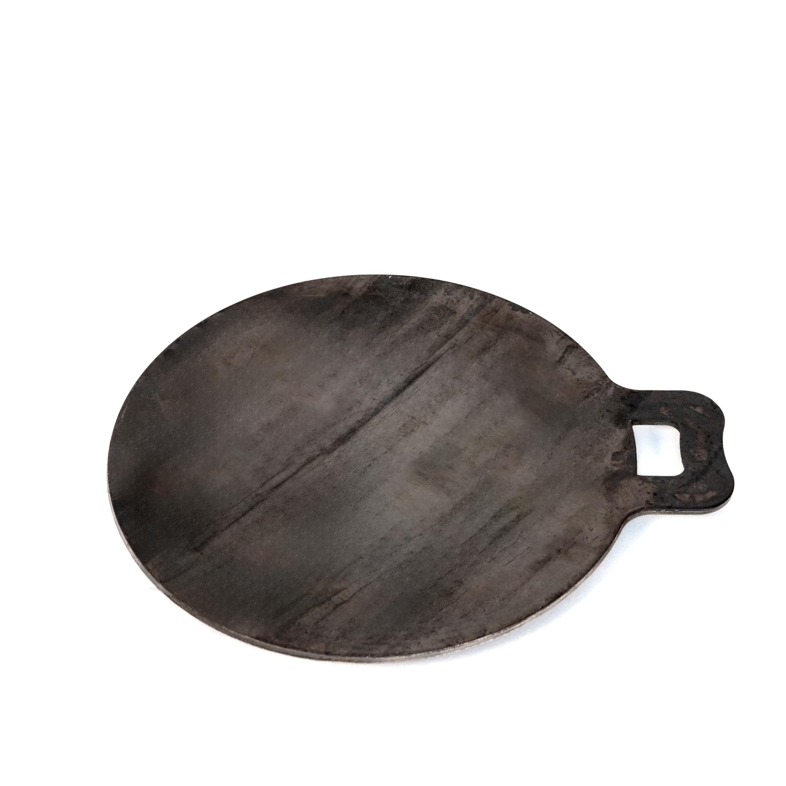 Zishta Traditional Handcrafted 12 Inch Pure Iron Tawa Pan | Pre Seasoned Iron Dosa and Roti Tawa Pan | Iron Tawa Dosa Kallu Cookware -Large | Export Quality | Black (Dia: 30.5 cm, 3 KG)