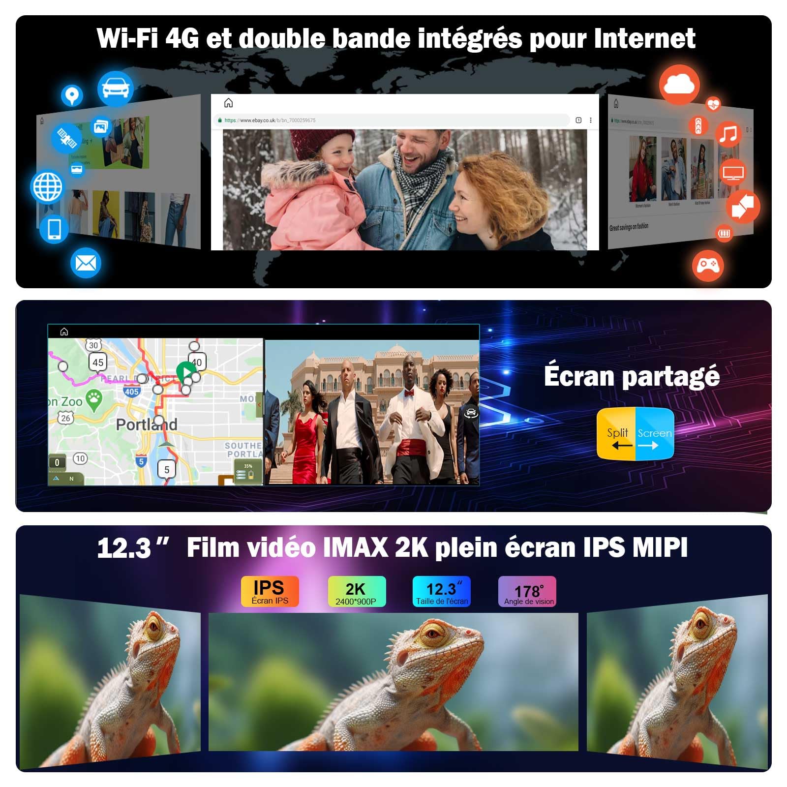 12,3 Pouces 8GO+128GO Qualcomm 8 Core Android 16 Autoradio Stéréo pour BMW X3 F25 Système CiC Support GPS Navi Carplay IPS WiFi 4G Dab+ DSP Android Auto Bluetooth 5.0