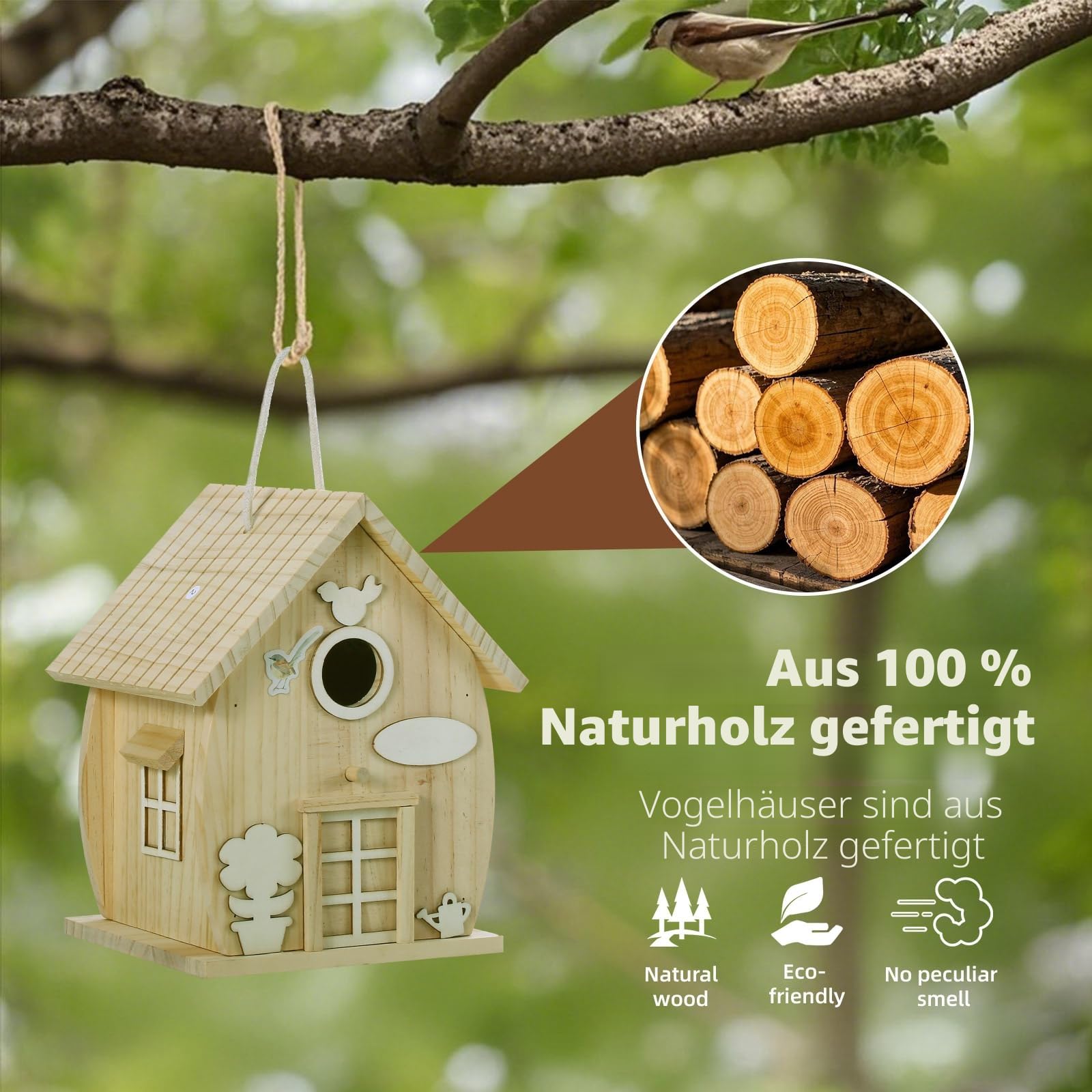 Holz-DIY-Vogelhaus-Set für Erwachsene zum Bauen, Outdoor-Holzarbeiten, Freihandmalerei, hängendes Vogelhaus für Garten- und Hofdekoration, Geschenk