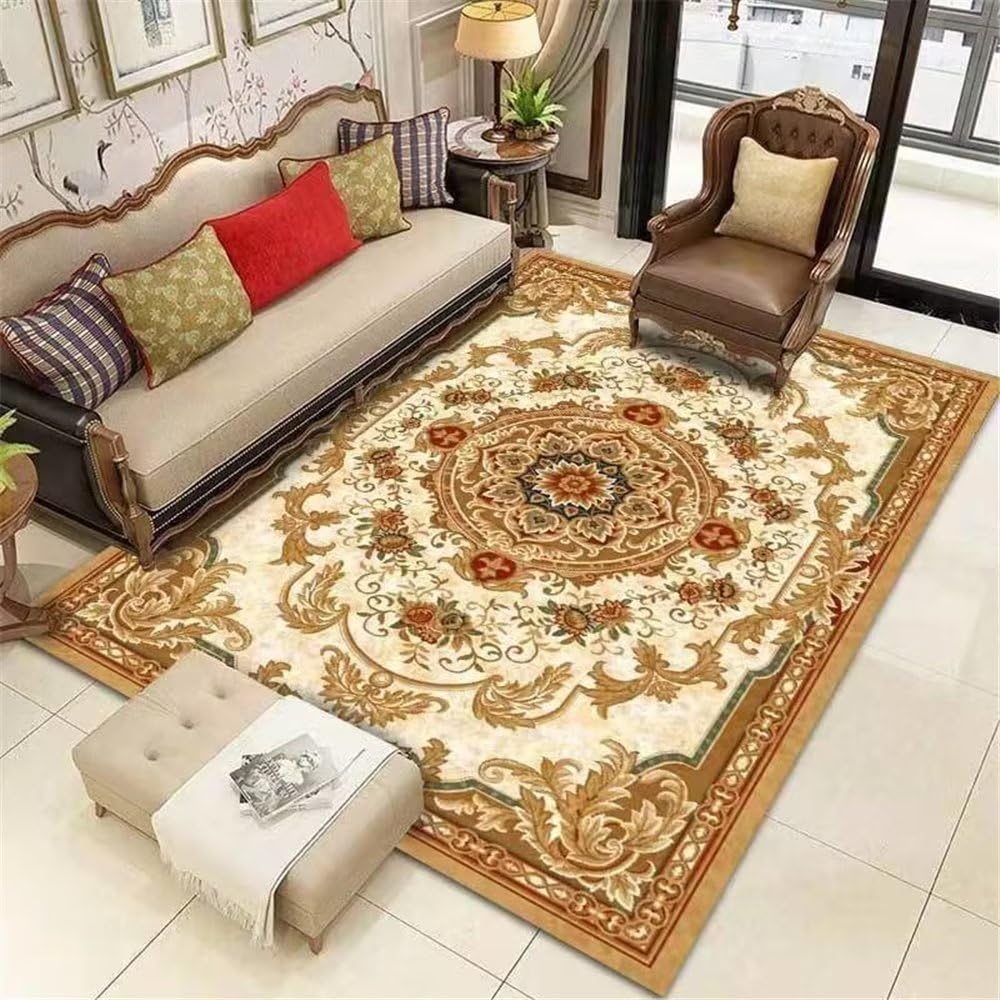 Tapis de salon moderne facile à nettoyer imprimé plantes