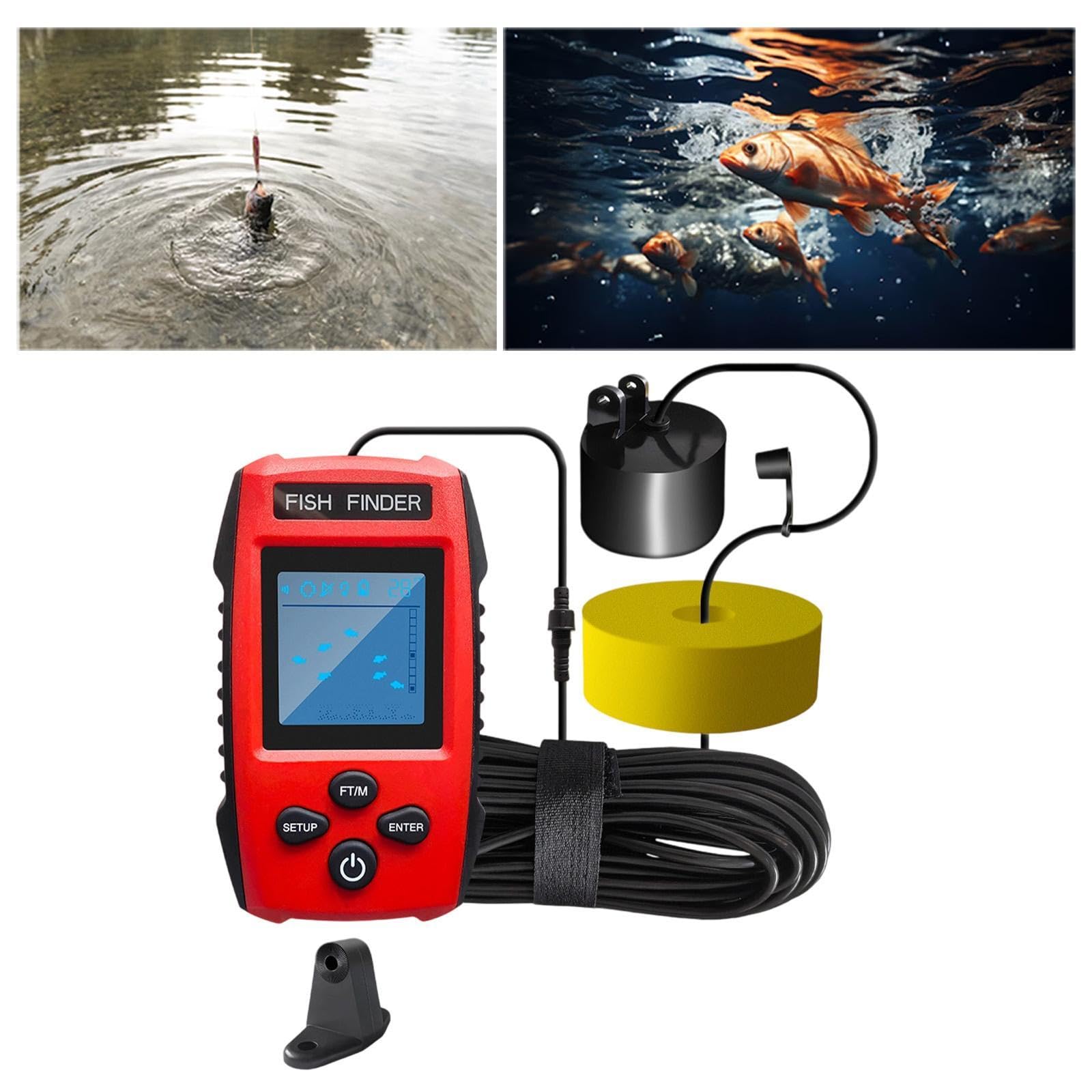 Ecoscandaglio Portatile con Display a Batteria per Barche da Pesca sul Ghiaccio Fluviale
