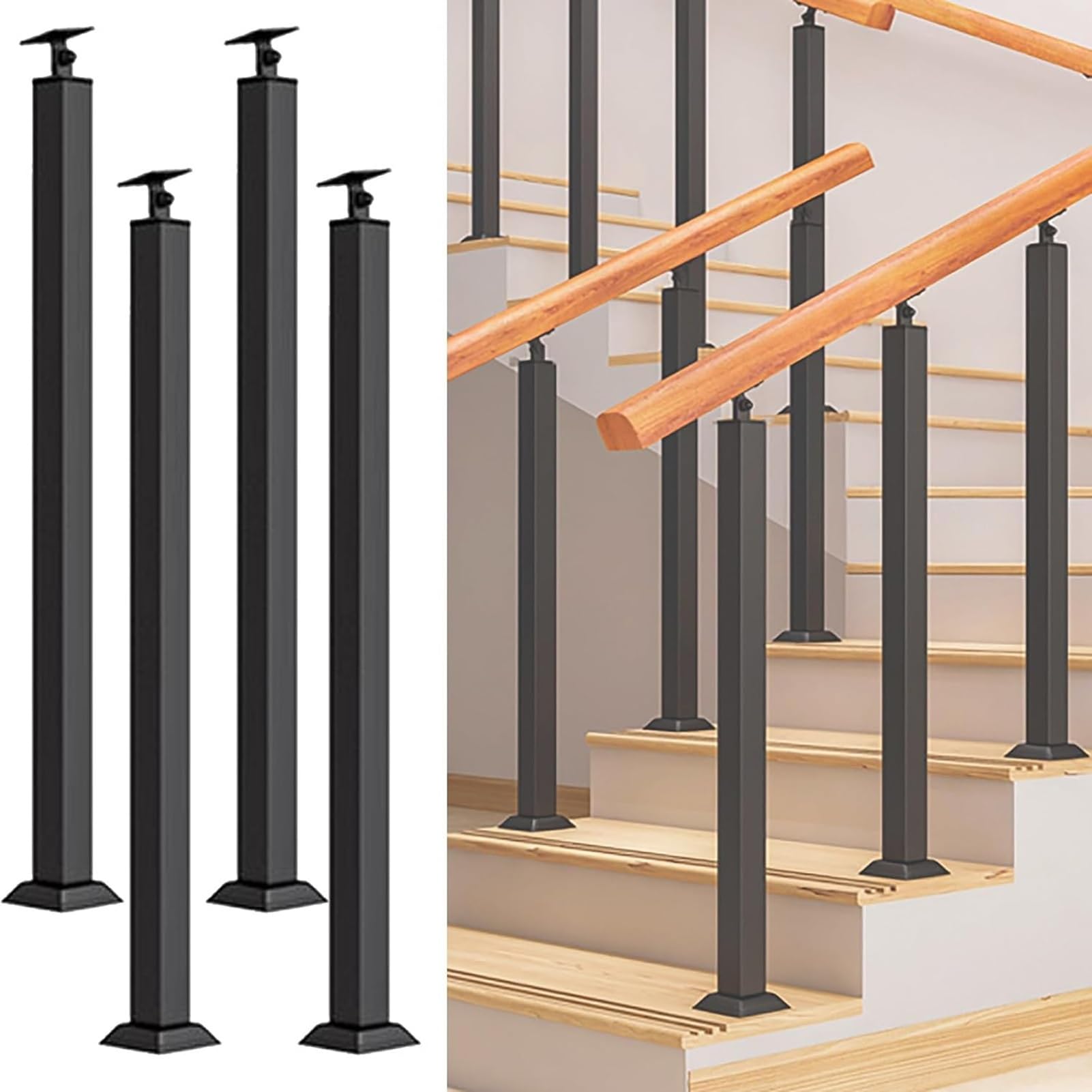 Poteaux de balustre réglables à 270 degrés en métal avec kit de fixation complet