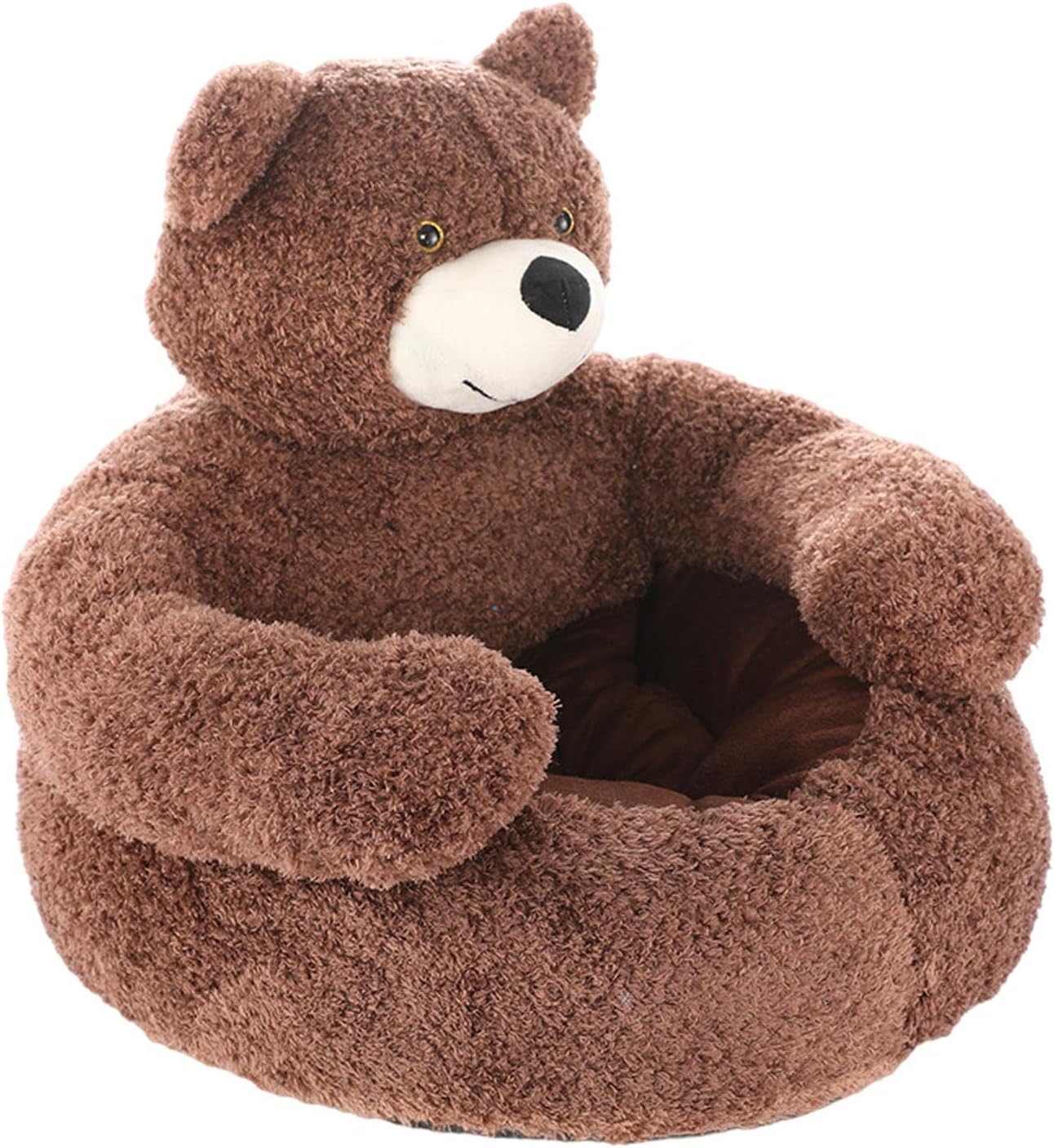 Facynde Cama de peluche para gatos y perros, acogedora y suave cama para mascotas, alfombrilla de oso abrazado, lavable a máquina, antideslizante, cama para perros pequeños y medianos