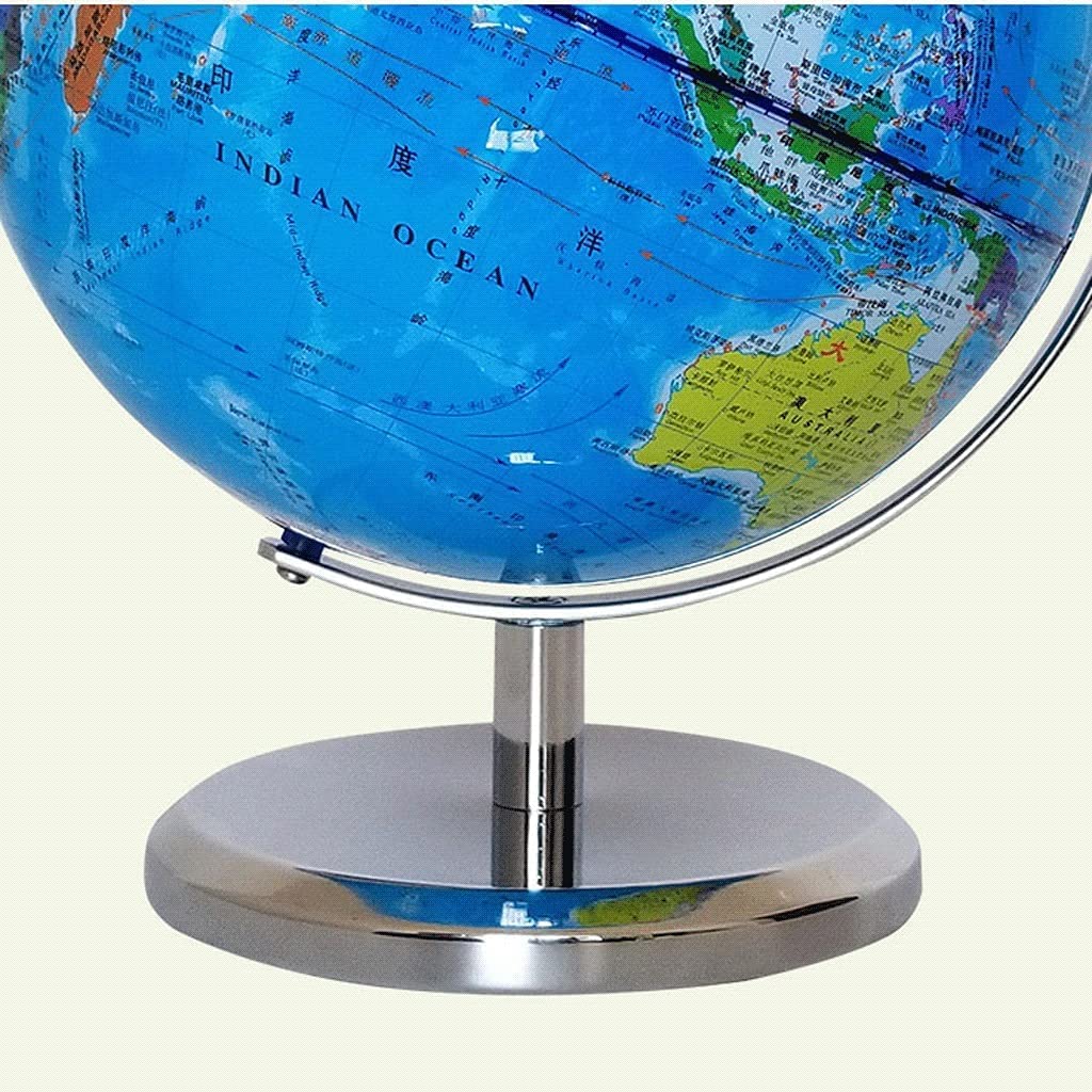 Tischglobus mit Metallsockel, pädagogischer geografischer Globus für Kinder und Erwachsene, 9,8 Zoll, Blauer Ozean-Weltglobus (Durchmesser 9,8 Zoll)