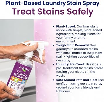 Truly Free Laundry Stain Remover Spray - 16oz + 1 Fill, 3oz