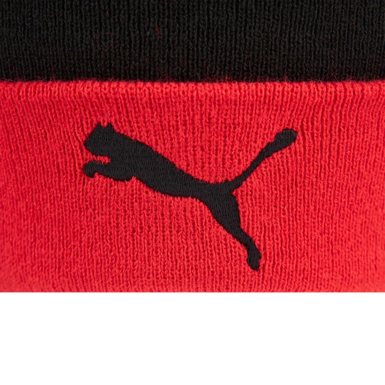 AC Milan Berretto Invernale Caldo con Logo Ufficiale, Unisex Nero/Rosso Pom Pom