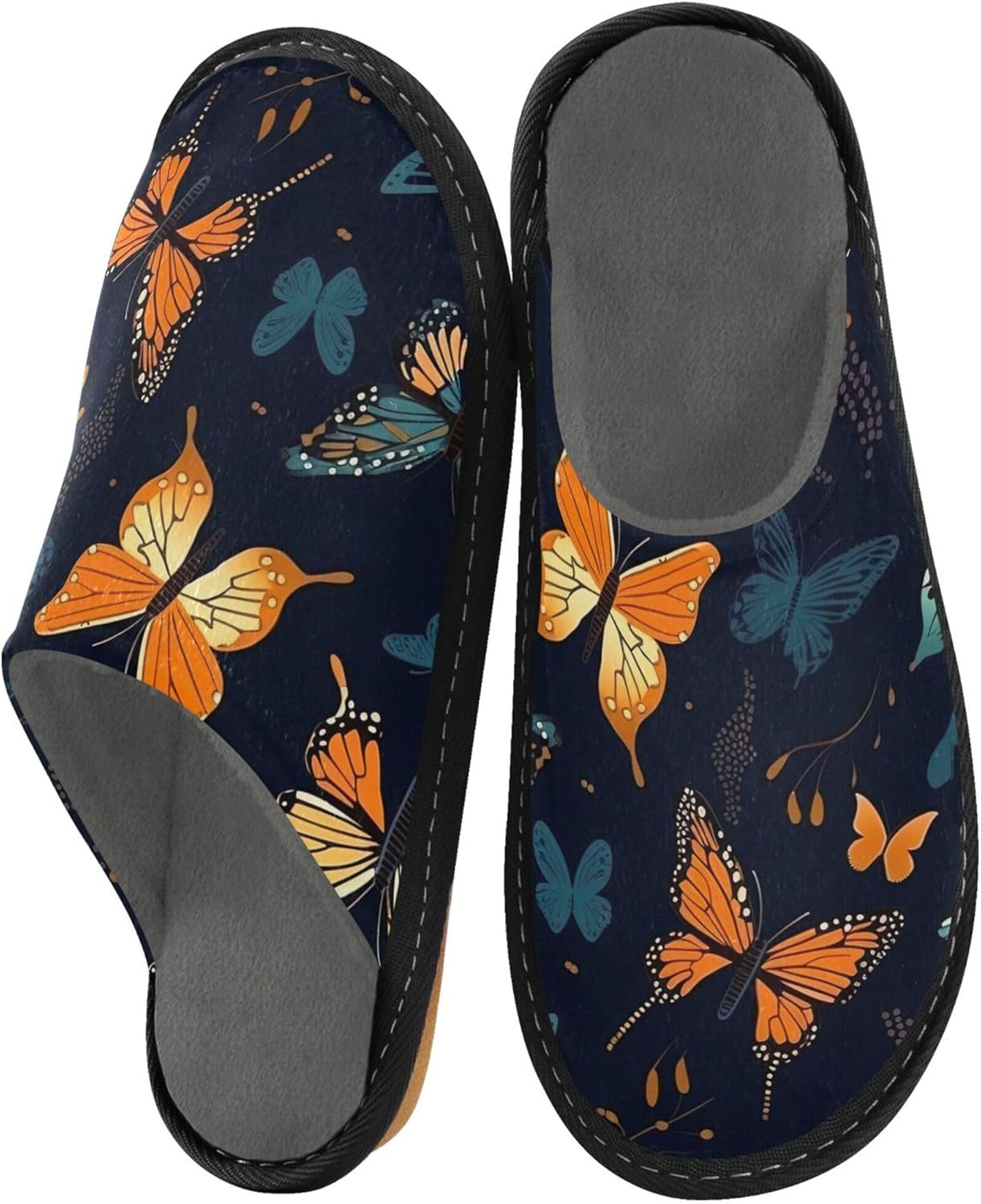 Butterfly House Slippers – Cozy Fuzzy Slippers for Guests, Washable & Disposable, Perfect for Shoeless Home, Spa & Hotel Use A110401