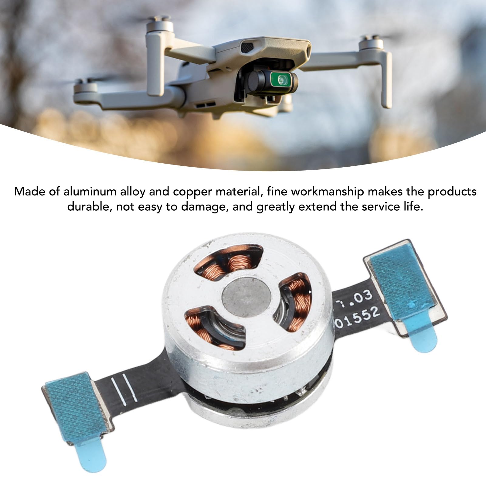 Motore Asse R con Staffa, Parte di Riparazione del Motore del Braccio di Imbardata con Testa a Sfera per Drone Mini 3 Pro