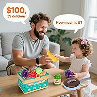 Vista 8 de 80 piezas de juego de cocina, juego de cocina de imitación para niños pequeños con ollas, sartenes, utensilios de cocina, alimentos, manta de Azul