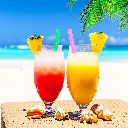 Miniatura 7 de 200PCS 8.3 inch Jumbo Smoothie Straws,Colorful Disposable Plastic Large Wide-mouthed Straw