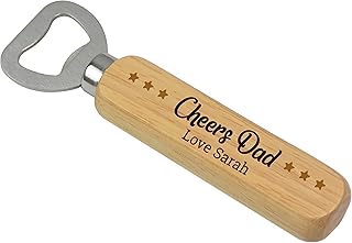 PERSONALISED Wooden Bottle Opener Gifts for Dad, Daddy, Grandad, Him ANY NAME - Fathers Day Gift Ideas - Printed Bottle Opener Gifts from Son, Daughter, Children (Personalised)