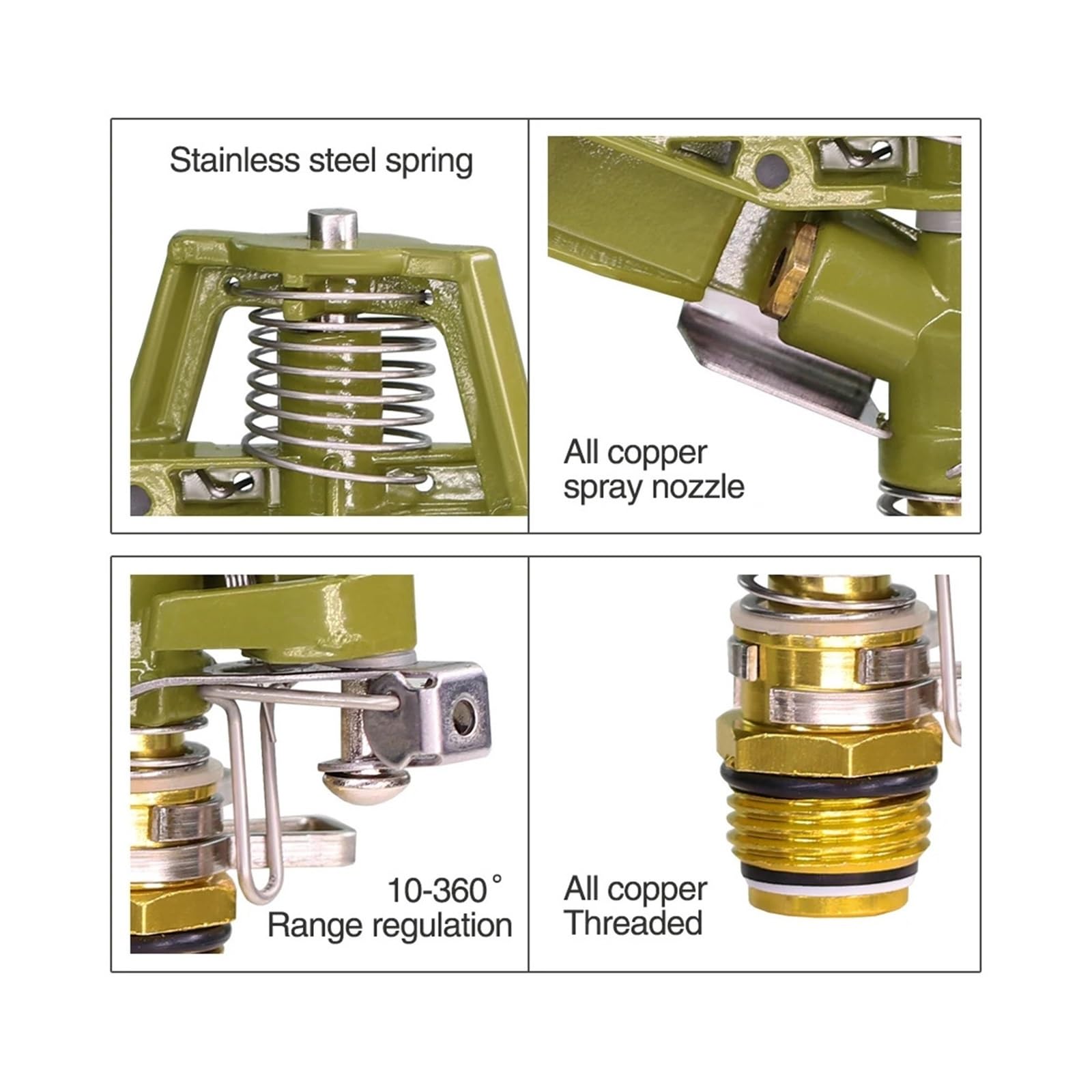 Arroseur pulsé en métal, 1 pièce, 1/2 3/4 Pouce, Bras oscillant à 360 degrés, arroseur Rotatif for pelouse et Jardin(3I4 Incn-1PCS)