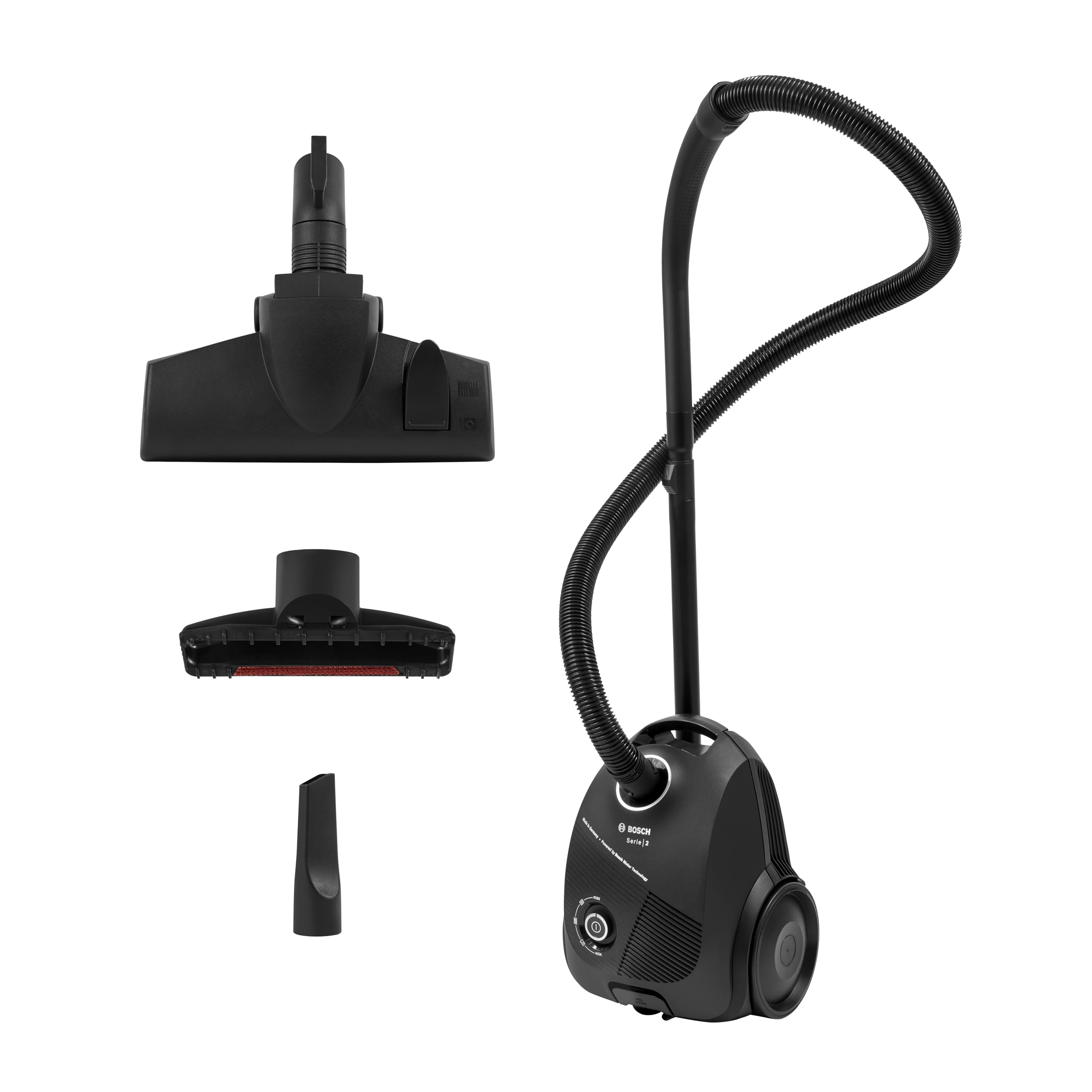 Bosch Series 2 Bagged Cylinder Vacuum Cleaner, BGBS2BA1GB, Black