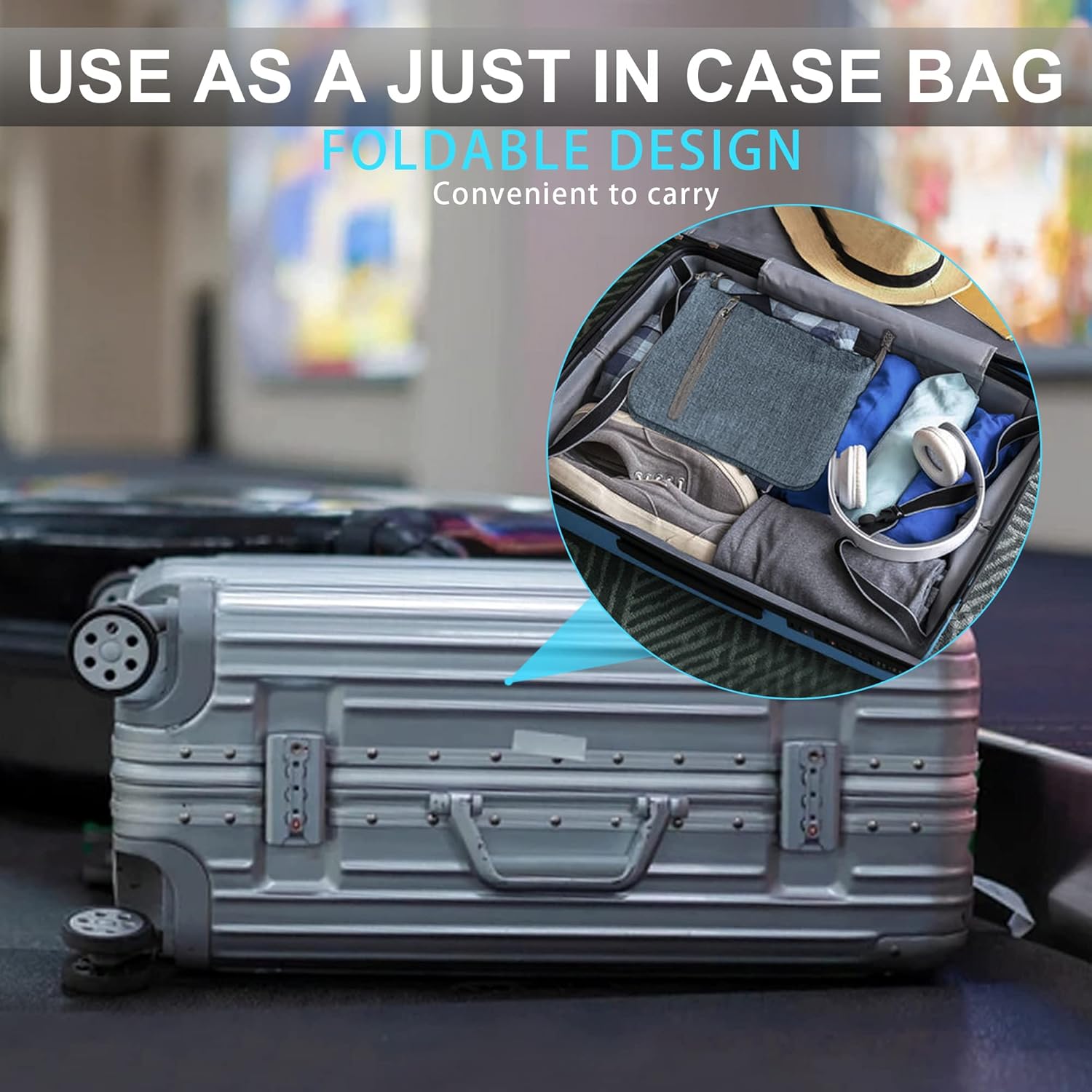 Vomgomfom 65L/85L/115L Foldable Travel Duffle Bag, Lightweight Checked Luggage with Shoe Compartment, Water-Resistant Weekender Overnight Bag for Men & Women - Image 6