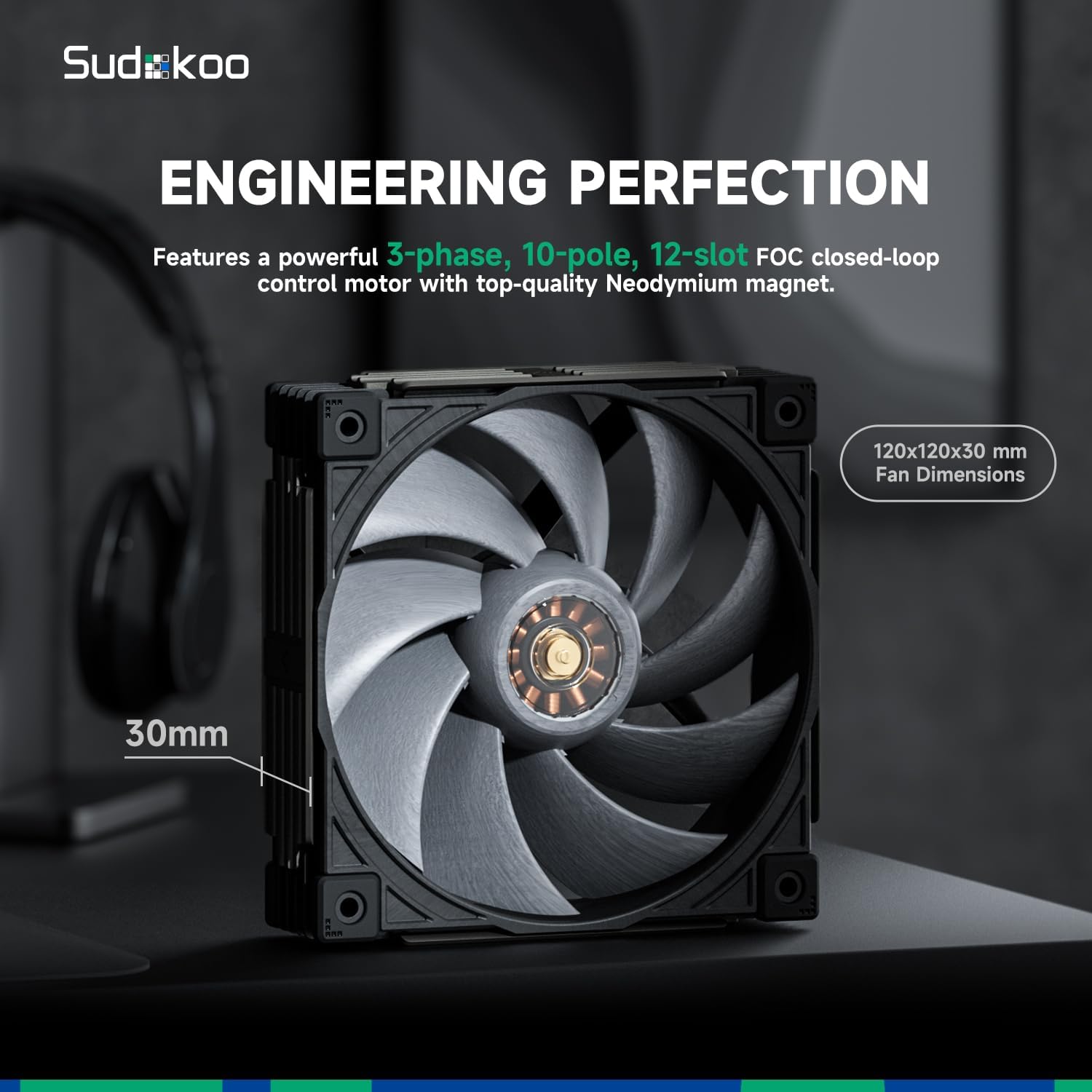 Sudokoo MACH120-3IN1 120mm Case Fan: 3 Pack PWM Quiet PC Fans with