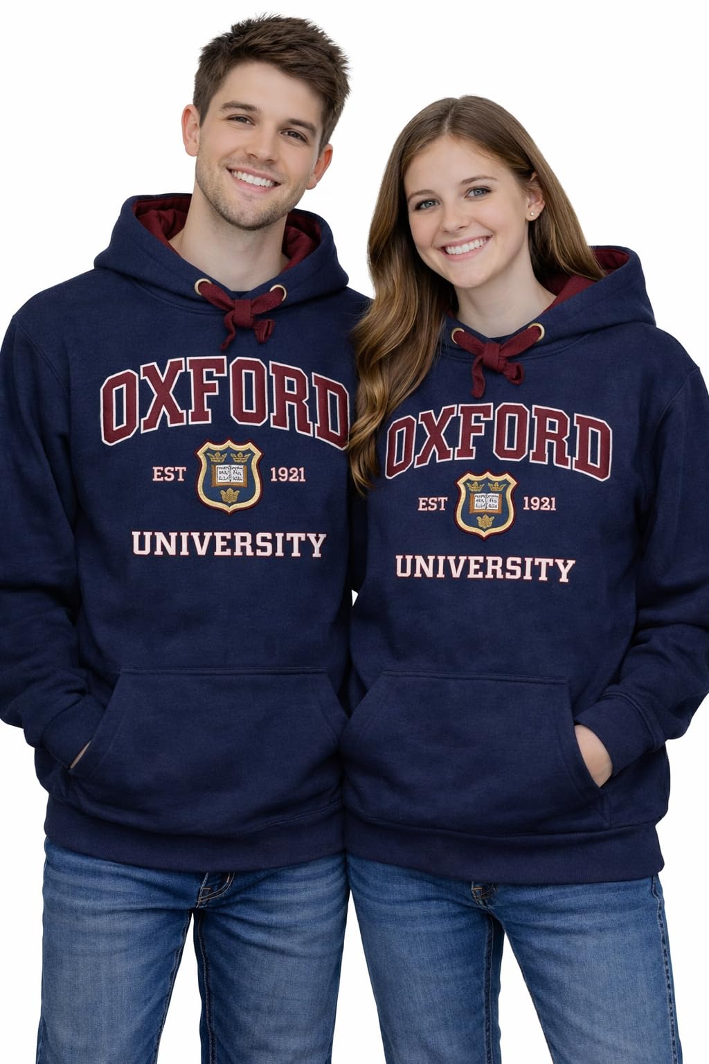 Oxford University OU129 Licensed Unisex Hooded Sweatshirt Navy (M)
